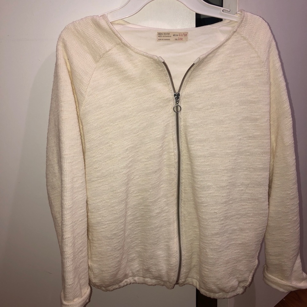 White Zara bomber jacket